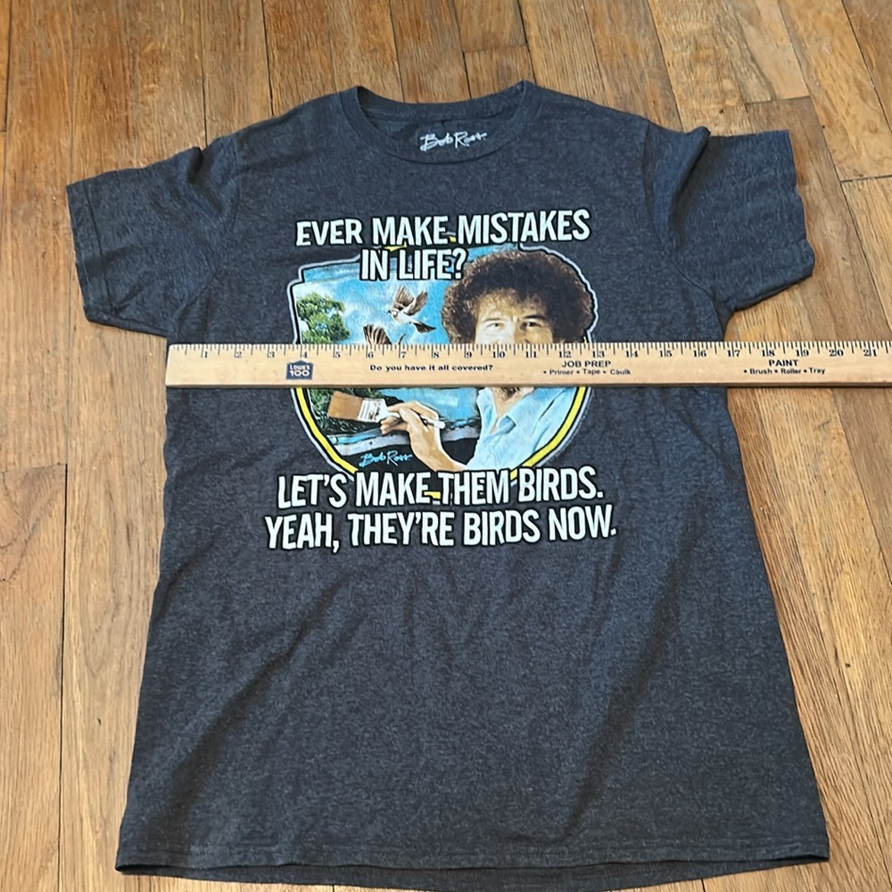 Bob Ross Graphic Tee -‎ Dark Gray Size Small - Picture 3 of 5